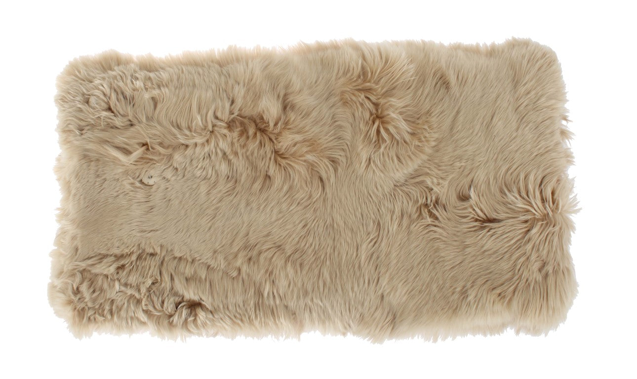 Elegant Alpaca Fur Shoulder Wrap in Beige - GlamHub Luxury and Icon Brand Clothing