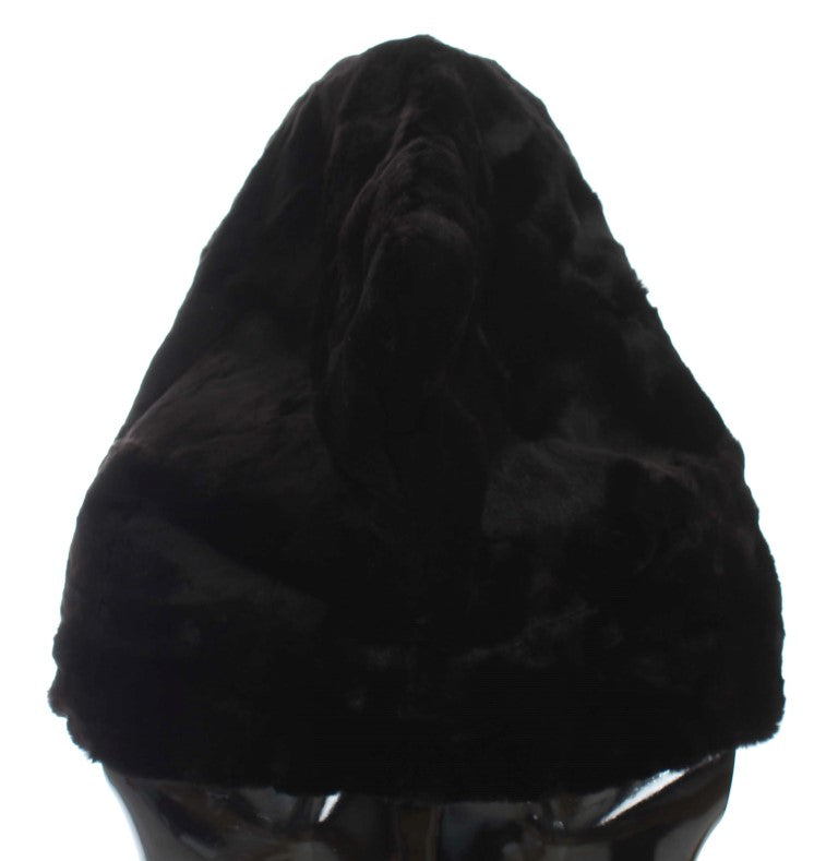 Chic Black Weasel Fur Hooded Scarf Wrap - GlamHub Luxury and Icon Brand Clothing