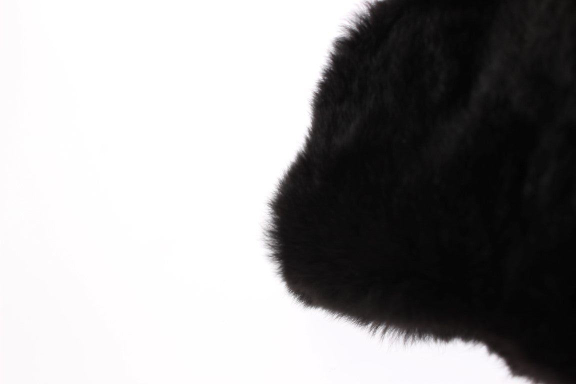 Chic Black Weasel Fur Hooded Scarf Wrap - GlamHub Luxury and Icon Brand Clothing