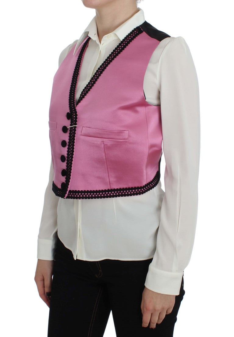 Silk-Cotton Blend Torero Inspired Vest - GlamHub Luxury and Icon Brand Clothing