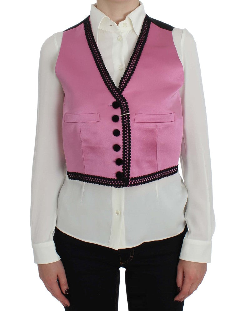 Silk-Cotton Blend Torero Inspired Vest - GlamHub Luxury and Icon Brand Clothing