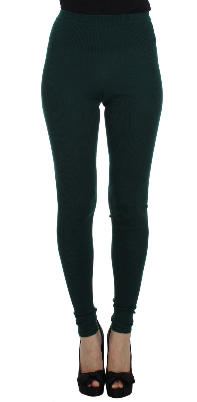 Emerald Treasure High Waist Cashmere Pants - GlamHub Luxury and Icon Brand Clothing