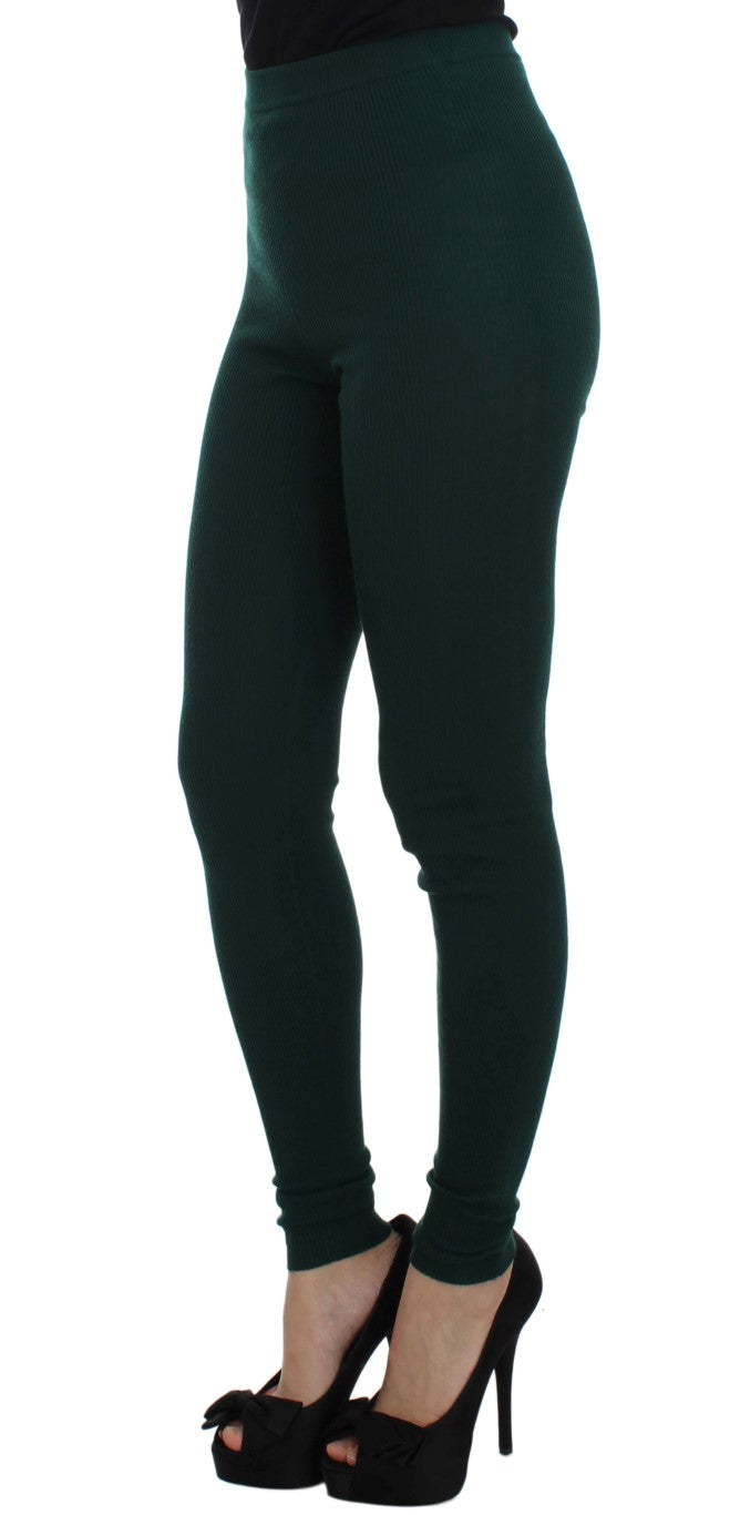 Emerald Treasure High Waist Cashmere Pants - GlamHub Luxury and Icon Brand Clothing