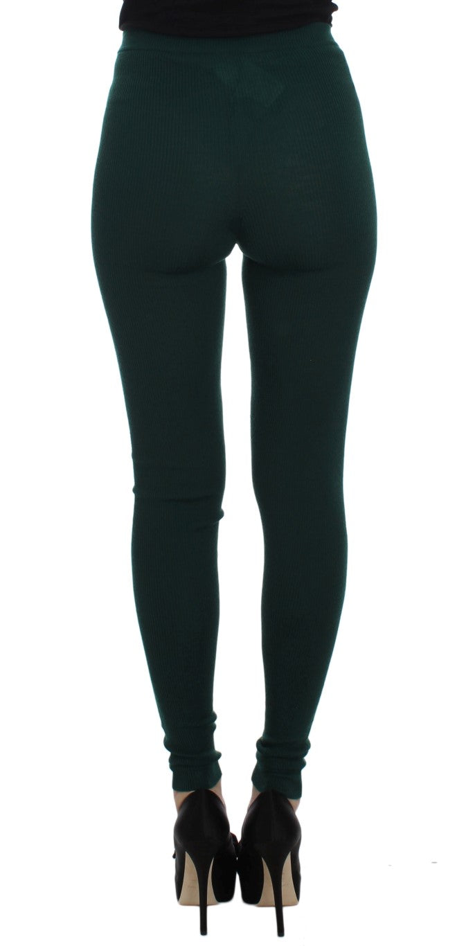 Emerald Treasure High Waist Cashmere Pants - GlamHub Luxury and Icon Brand Clothing