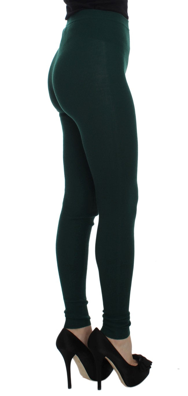 Emerald Treasure High Waist Cashmere Pants - GlamHub Luxury and Icon Brand Clothing