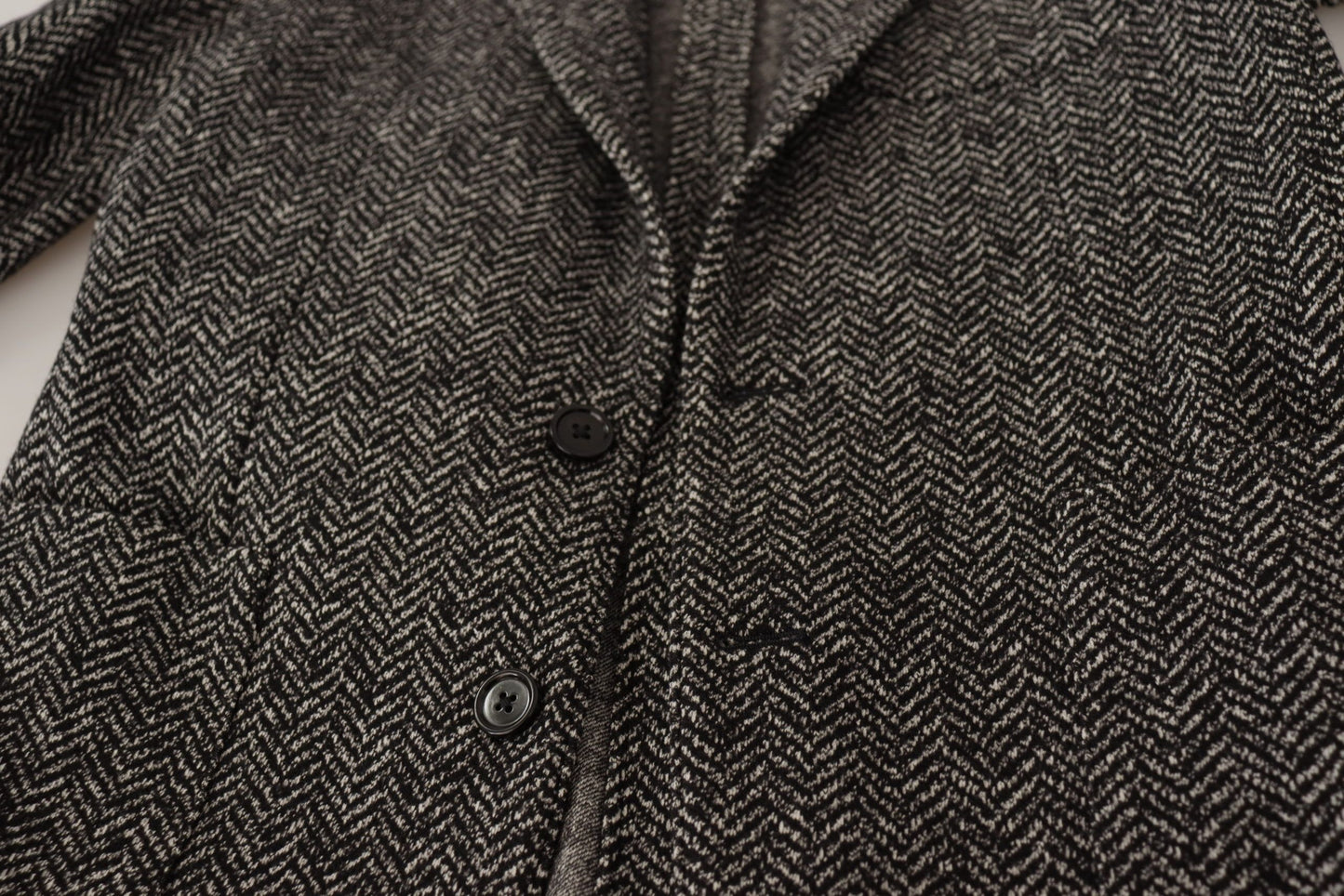 Dolce & Gabbana Exquisite Gray Herringbone Blazer Jacket