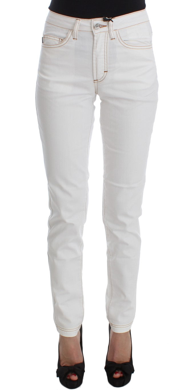 Chic White Slim Fit Denim - GLAMHUB BOUTIQUE 