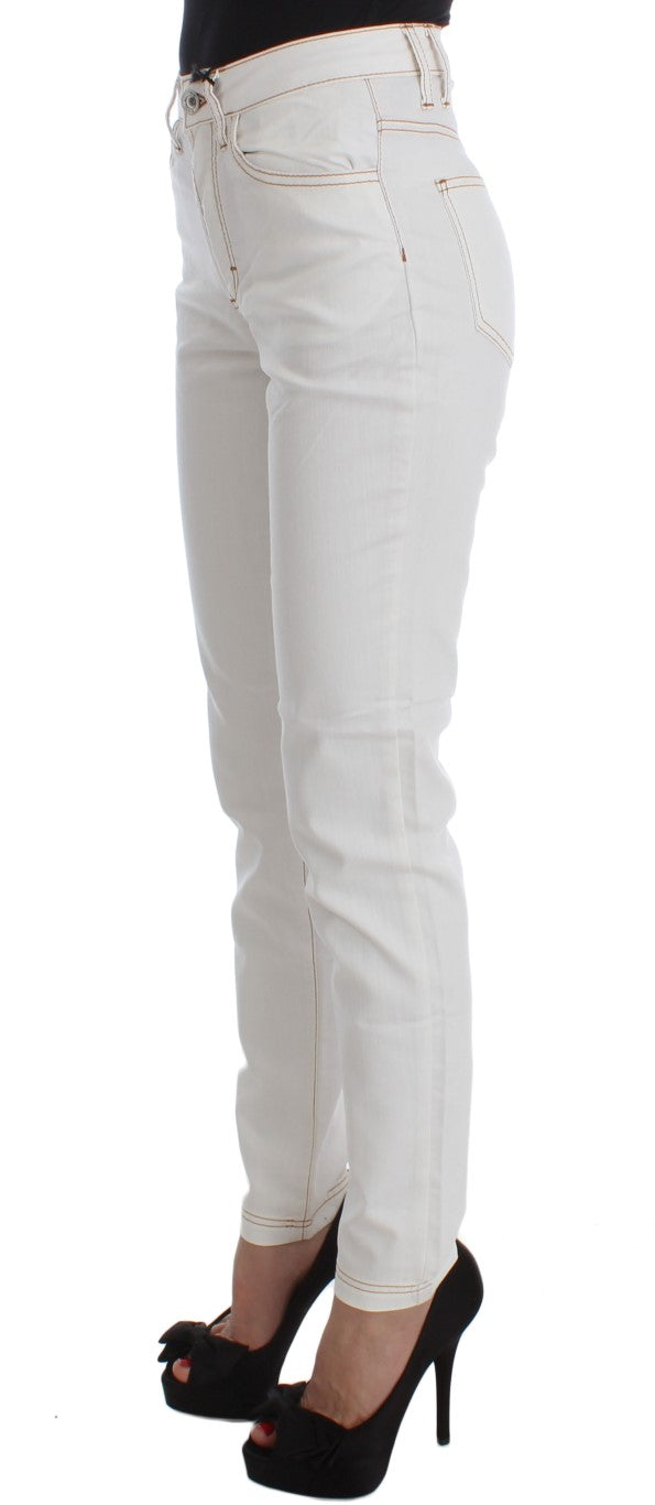 Chic White Slim Fit Denim - GLAMHUB BOUTIQUE 