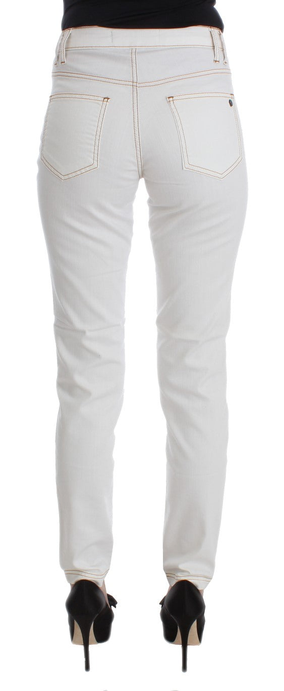 Chic White Slim Fit Denim - GLAMHUB BOUTIQUE 