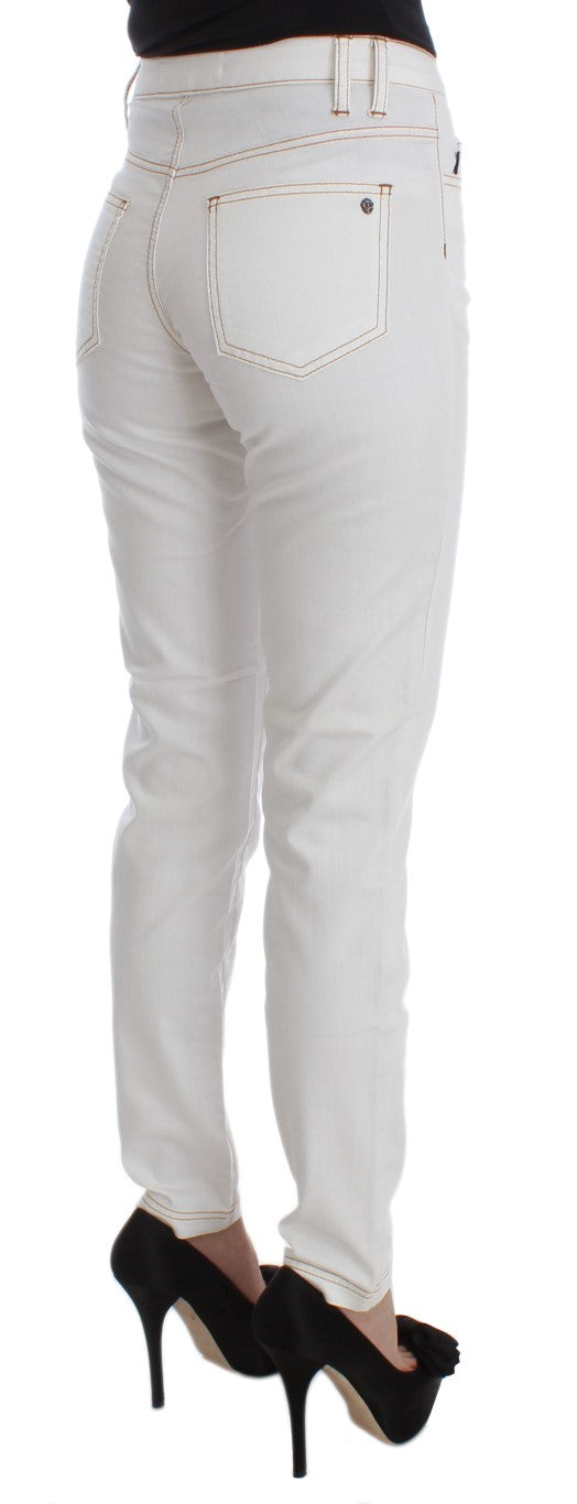 Chic White Slim Fit Denim - GLAMHUB BOUTIQUE 