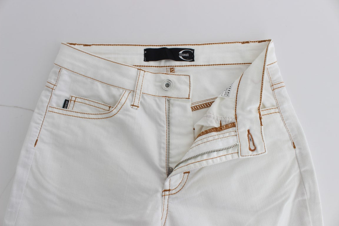 Chic White Slim Fit Denim - GLAMHUB BOUTIQUE 