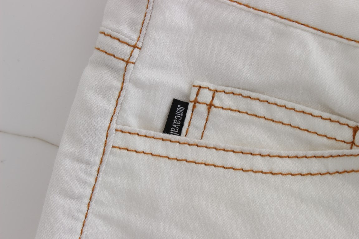 Chic White Slim Fit Denim - GLAMHUB BOUTIQUE 