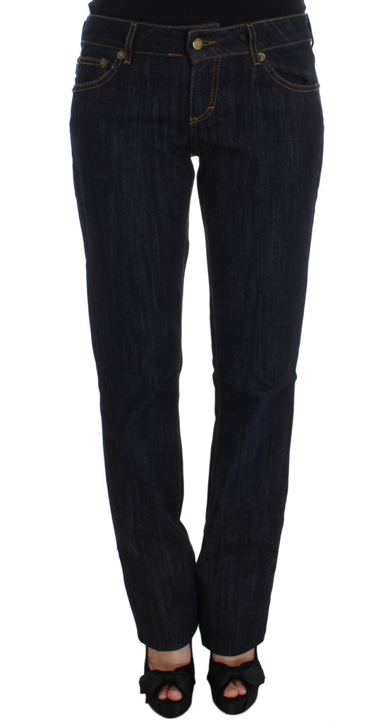 Chic Blue Straight Fit Designer Jeans - GLAMHUB BOUTIQUE 