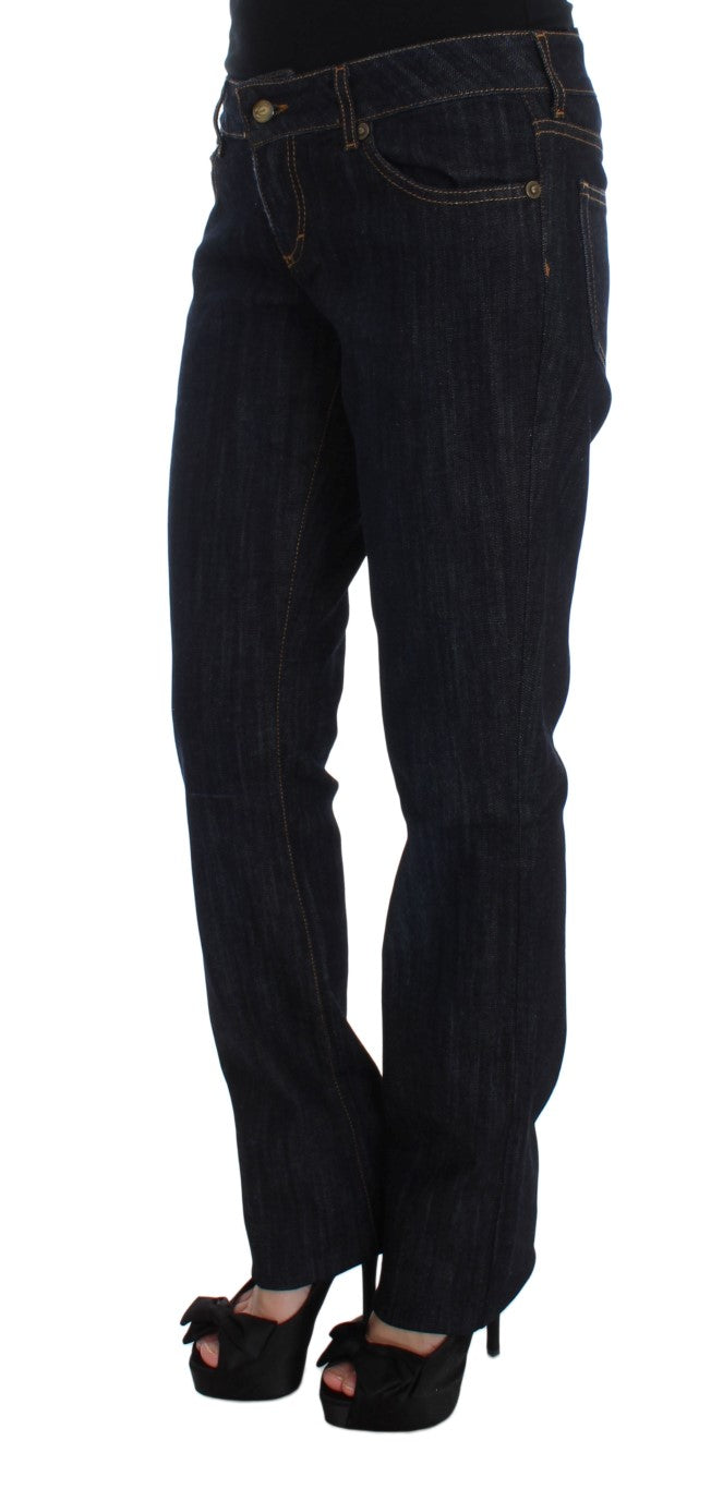 Chic Blue Straight Fit Designer Jeans - GLAMHUB BOUTIQUE 