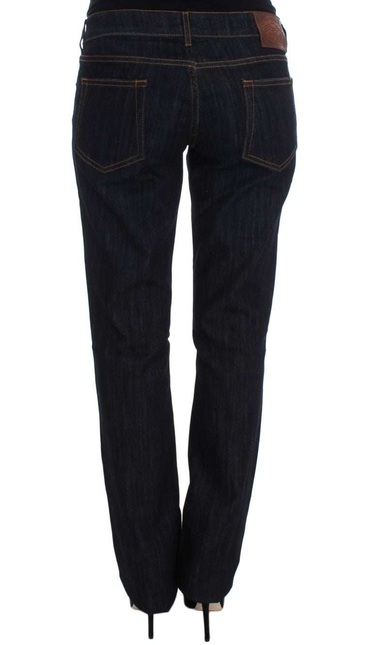 Chic Blue Straight Fit Designer Jeans - GLAMHUB BOUTIQUE 