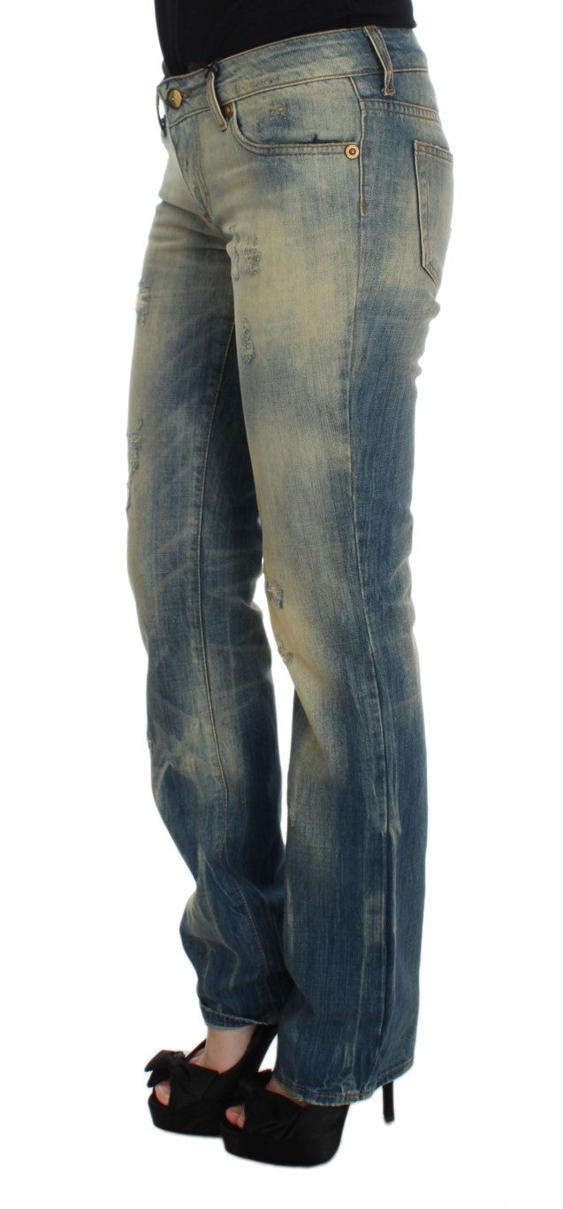 Elegant Slim Bootcut Blue Jeans - GLAMHUB BOUTIQUE 