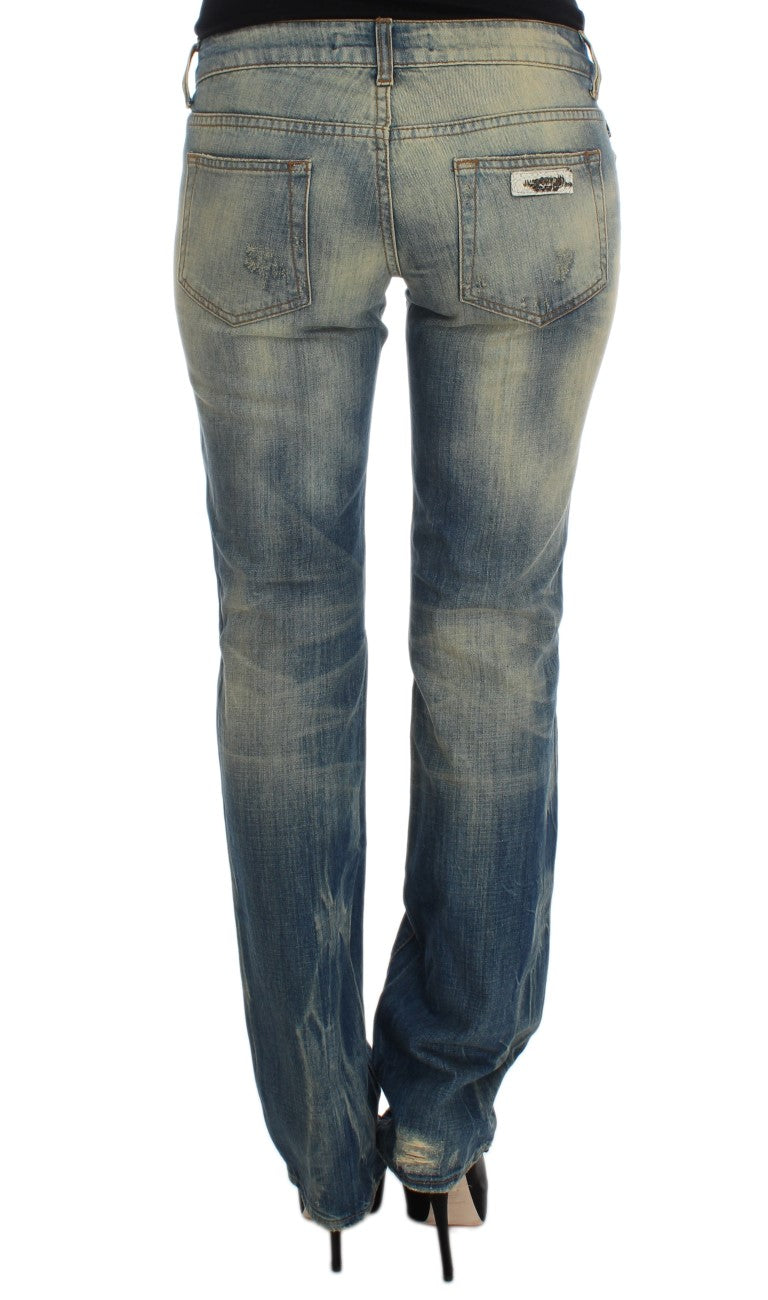 Elegant Slim Bootcut Blue Jeans - GLAMHUB BOUTIQUE 