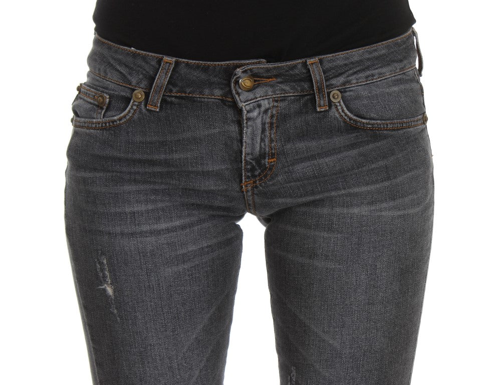 Slim Fit Green Diamond Blue Wash Jeans - GLAMHUB BOUTIQUE 