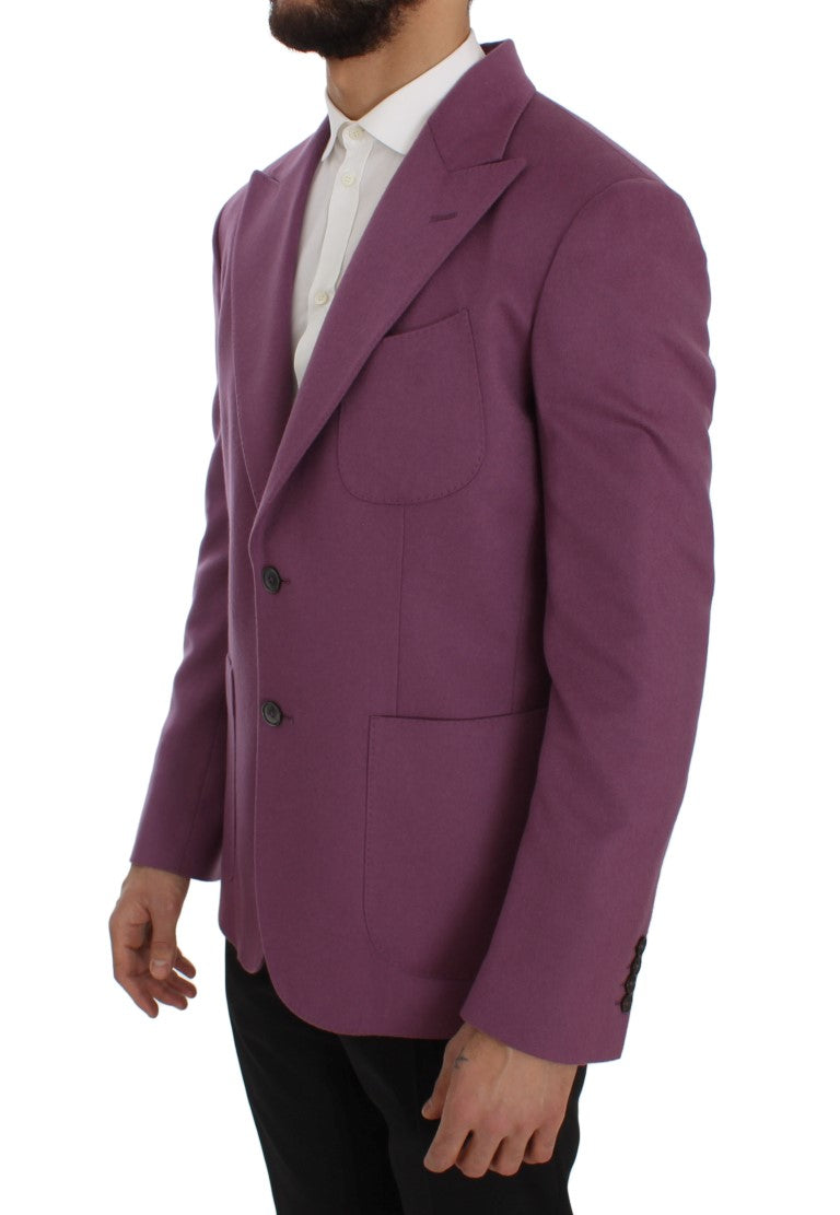 Elegant Purple Cashmere-Silk Blend Blazer - GlamHub Luxury and Icon Brand Clothing