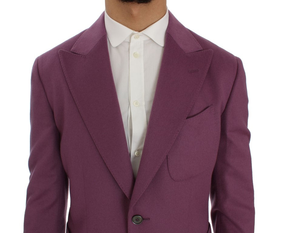 Elegant Purple Cashmere-Silk Blend Blazer - GlamHub Luxury and Icon Brand Clothing