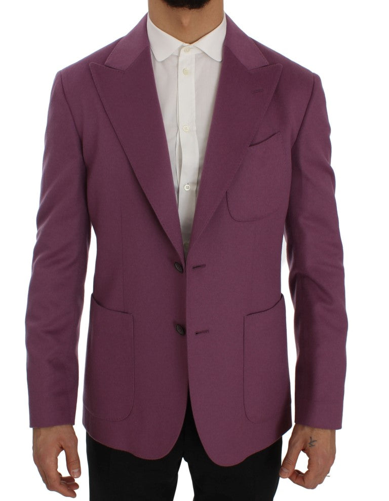 Elegant Purple Cashmere-Silk Blend Blazer - GlamHub Luxury and Icon Brand Clothing