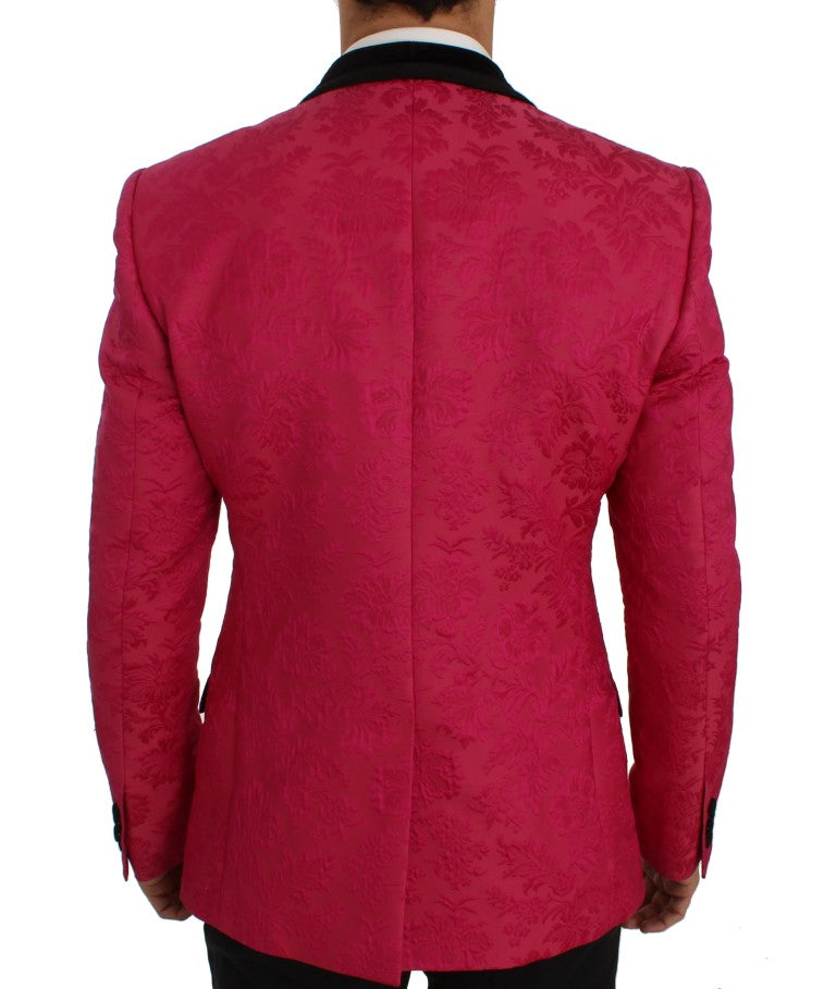 Floral Brocade Single-Breasted Blazer - GlamHub Luxury and Icon Brand Clothing