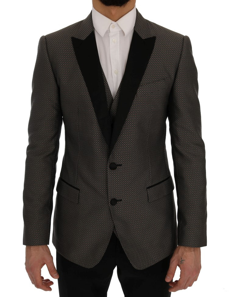 Multicolor Patterned Slim Fit Blazer - GlamHub Luxury and Icon Brand Clothing