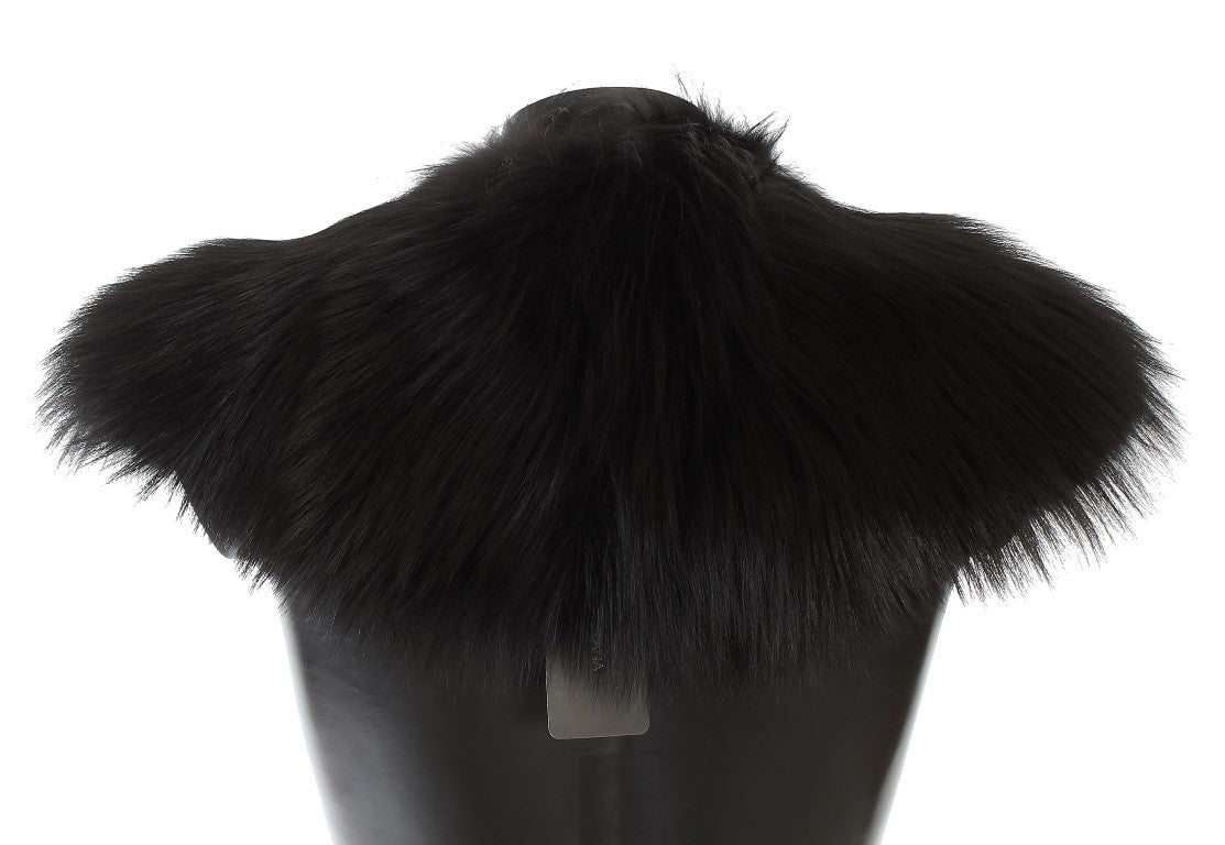 Black Fox Fur Chic Shoulder Wrap - GlamHub Luxury and Icon Brand Clothing