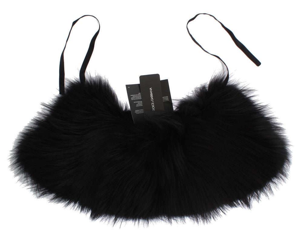 Black Fox Fur Chic Shoulder Wrap - GlamHub Luxury and Icon Brand Clothing