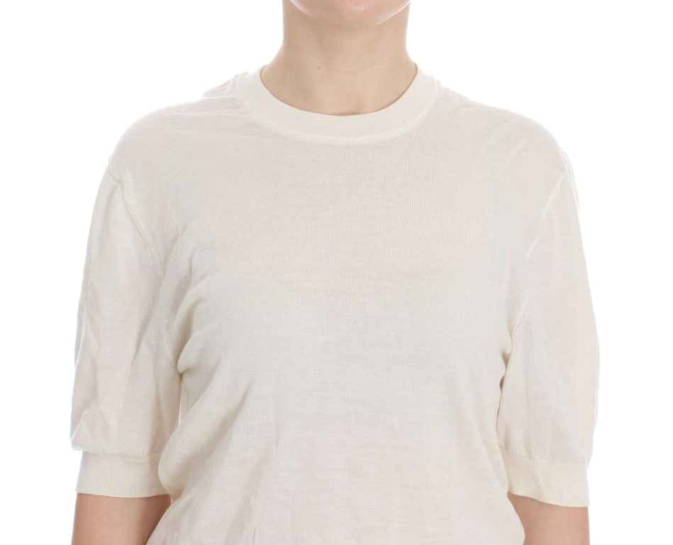 Elegant White Cashmere Sweater - GlamHub Luxury and Icon Brand Clothing