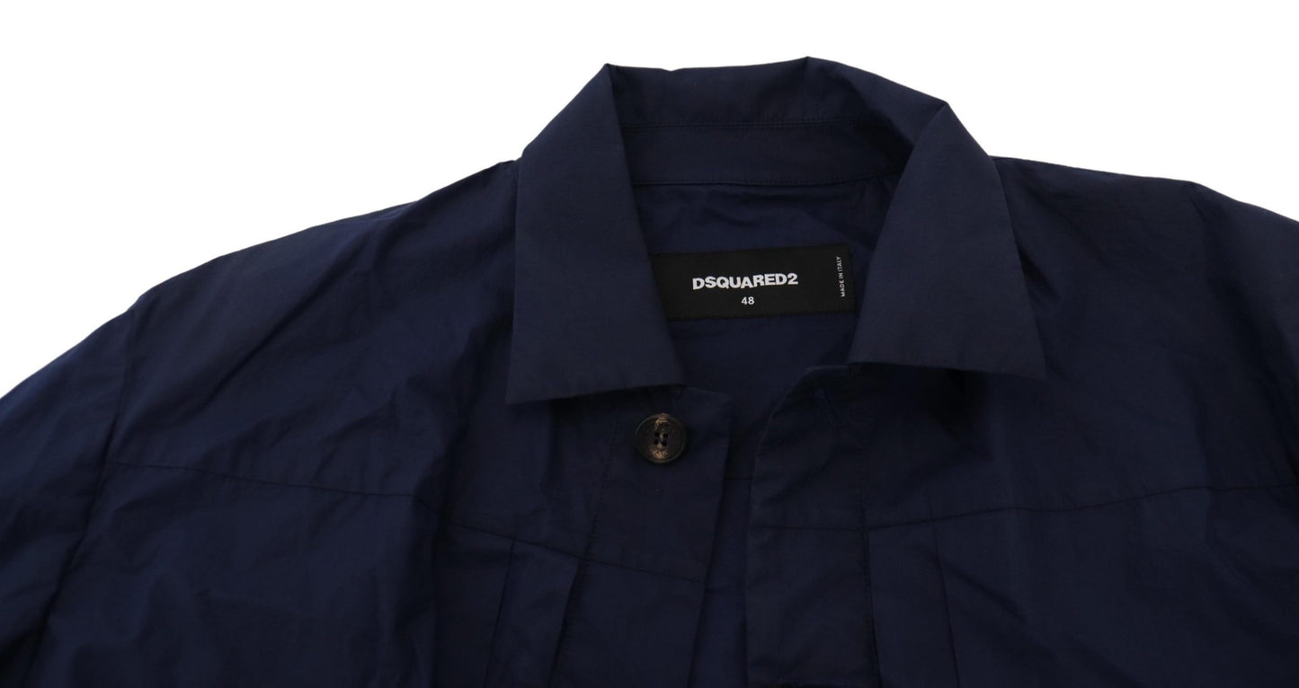 Svelte Dark Blue Cotton Shirt - GLAMHUB BOUTIQUE 