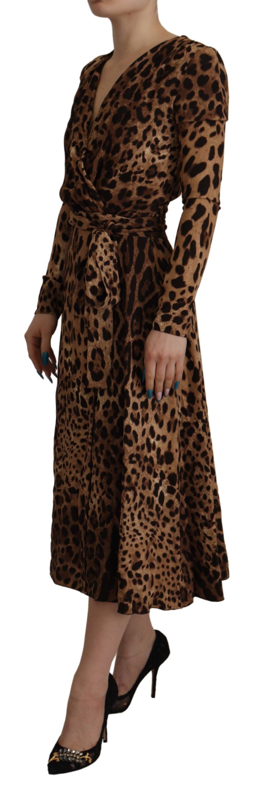 Elegant V-Neck A-Line Maxi Dress in Brown