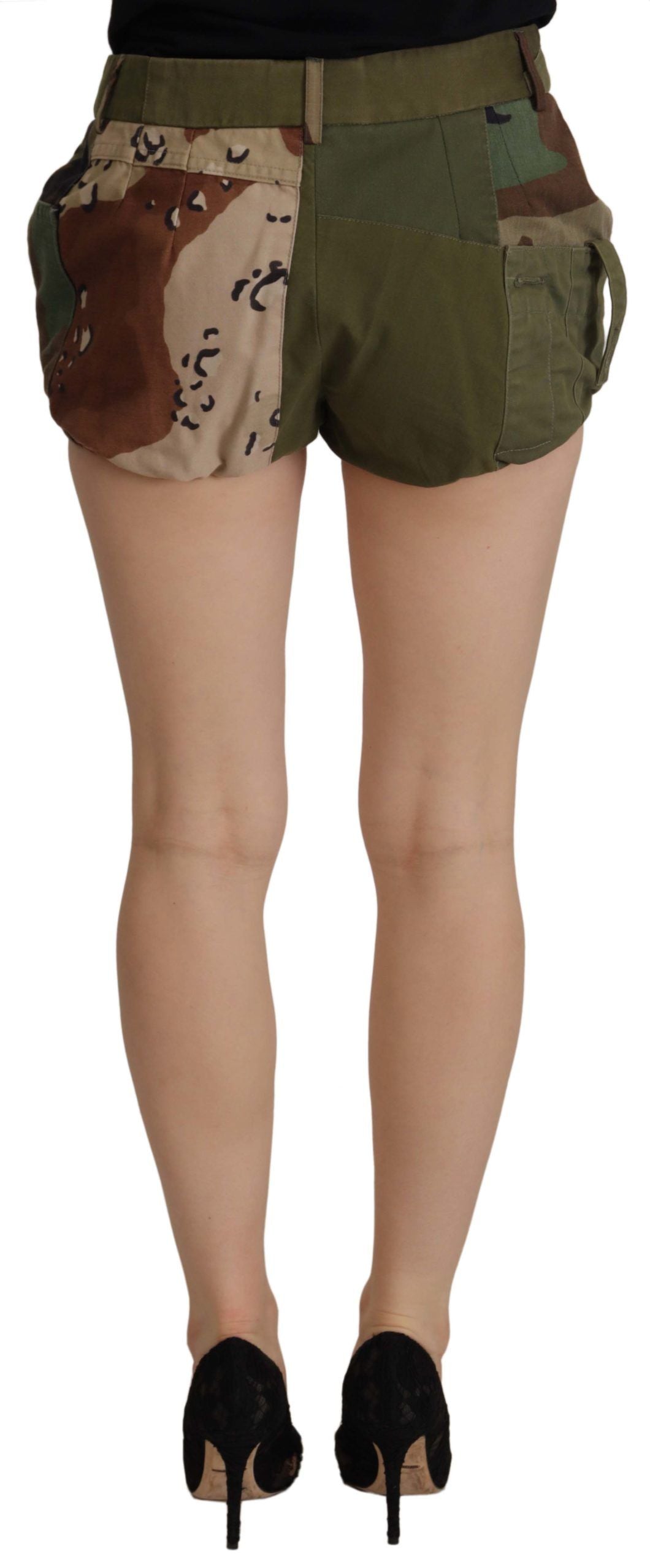 Army Green High-Waist Hot Pants