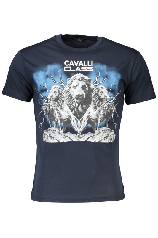 Blue Cotton Men T-Shirt - GlamHub Luxury and Icon Brand Clothing