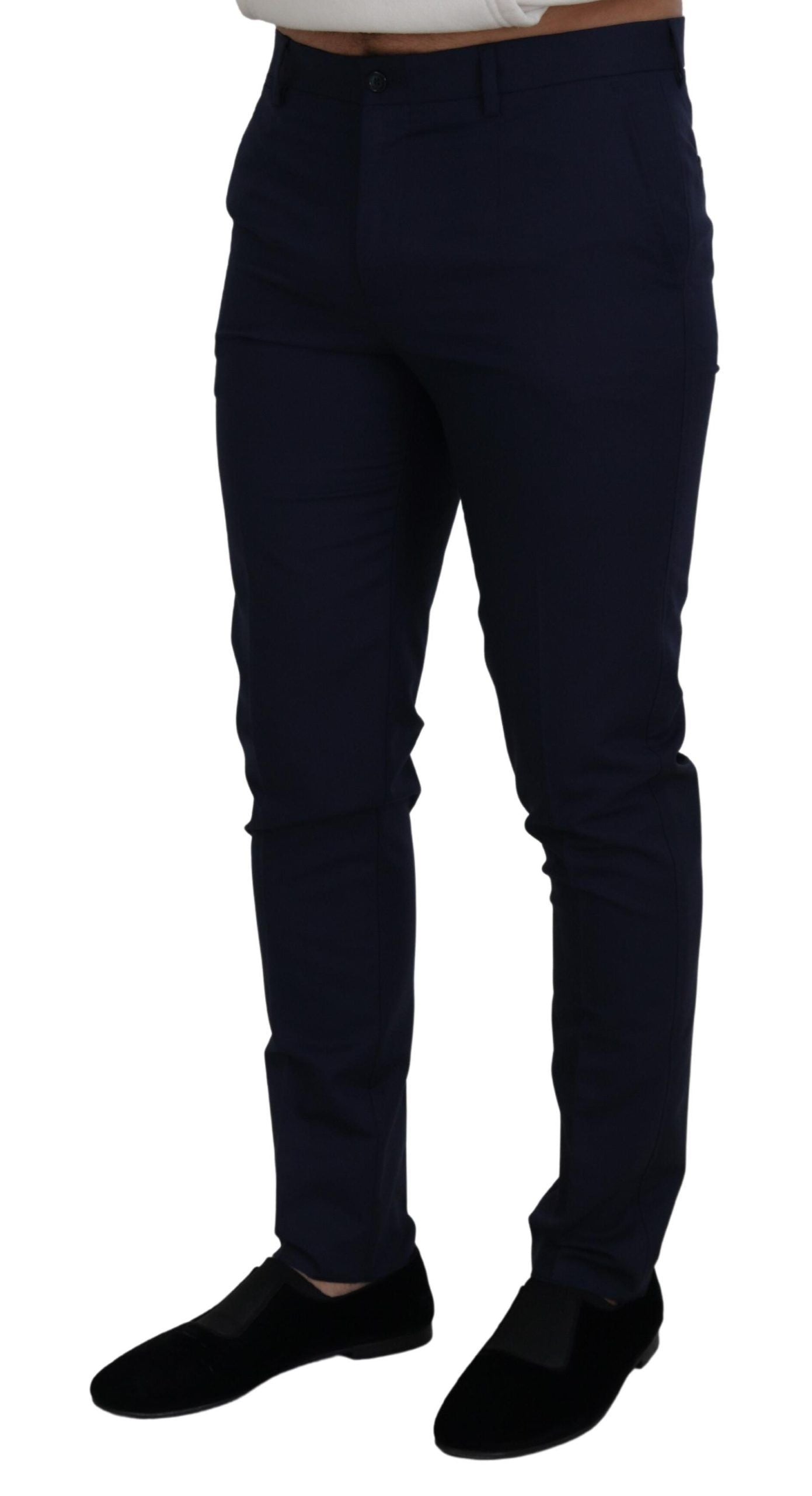 Dolce & Gabbana Elegant Slim Fit Blue Dress Pants