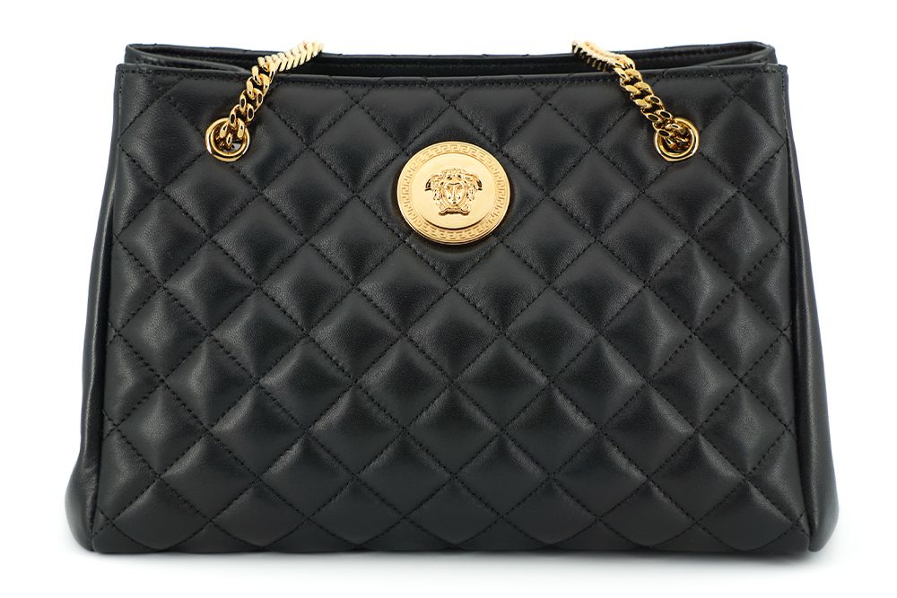 Elegant Quilted Nappa Leather Tote Bag - GLAMHUB BOUTIQUE 