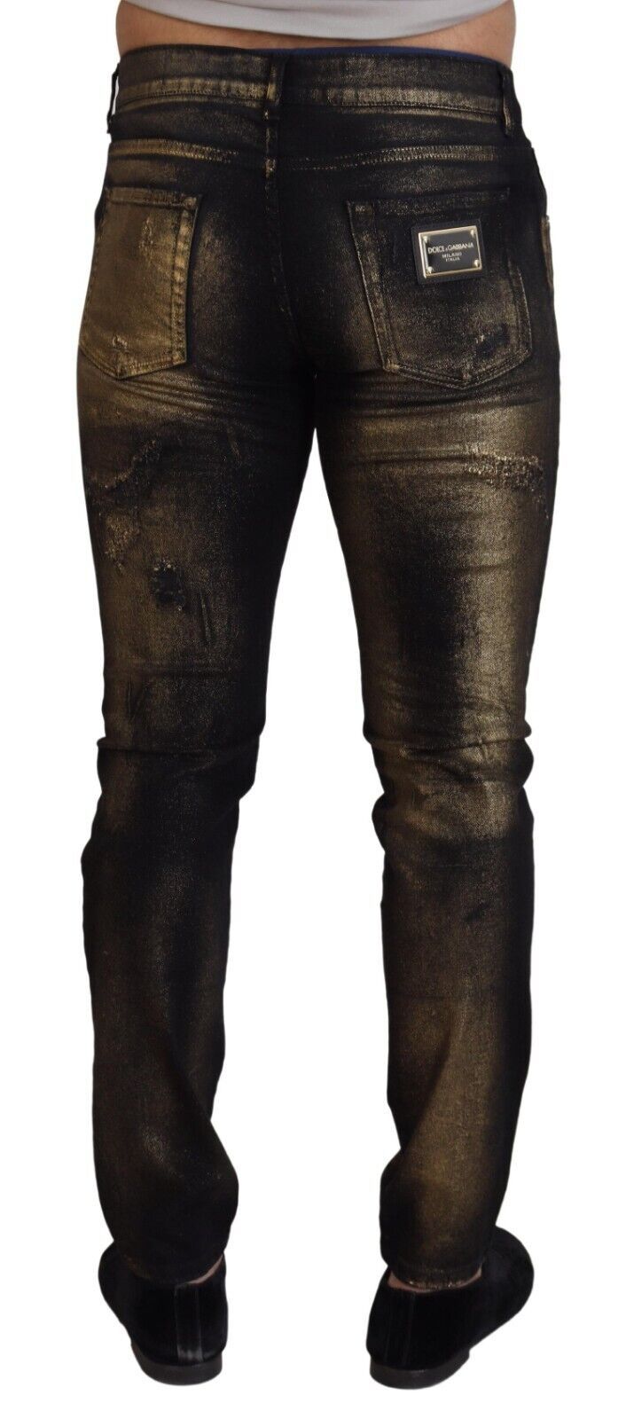 Elegante Black Gold Dust Jeans