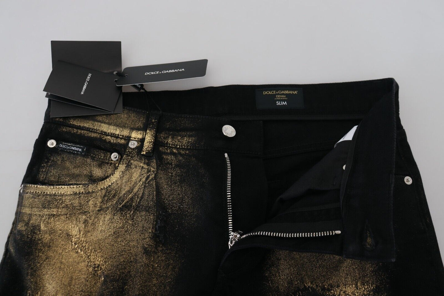 Elegante Black Gold Dust Jeans