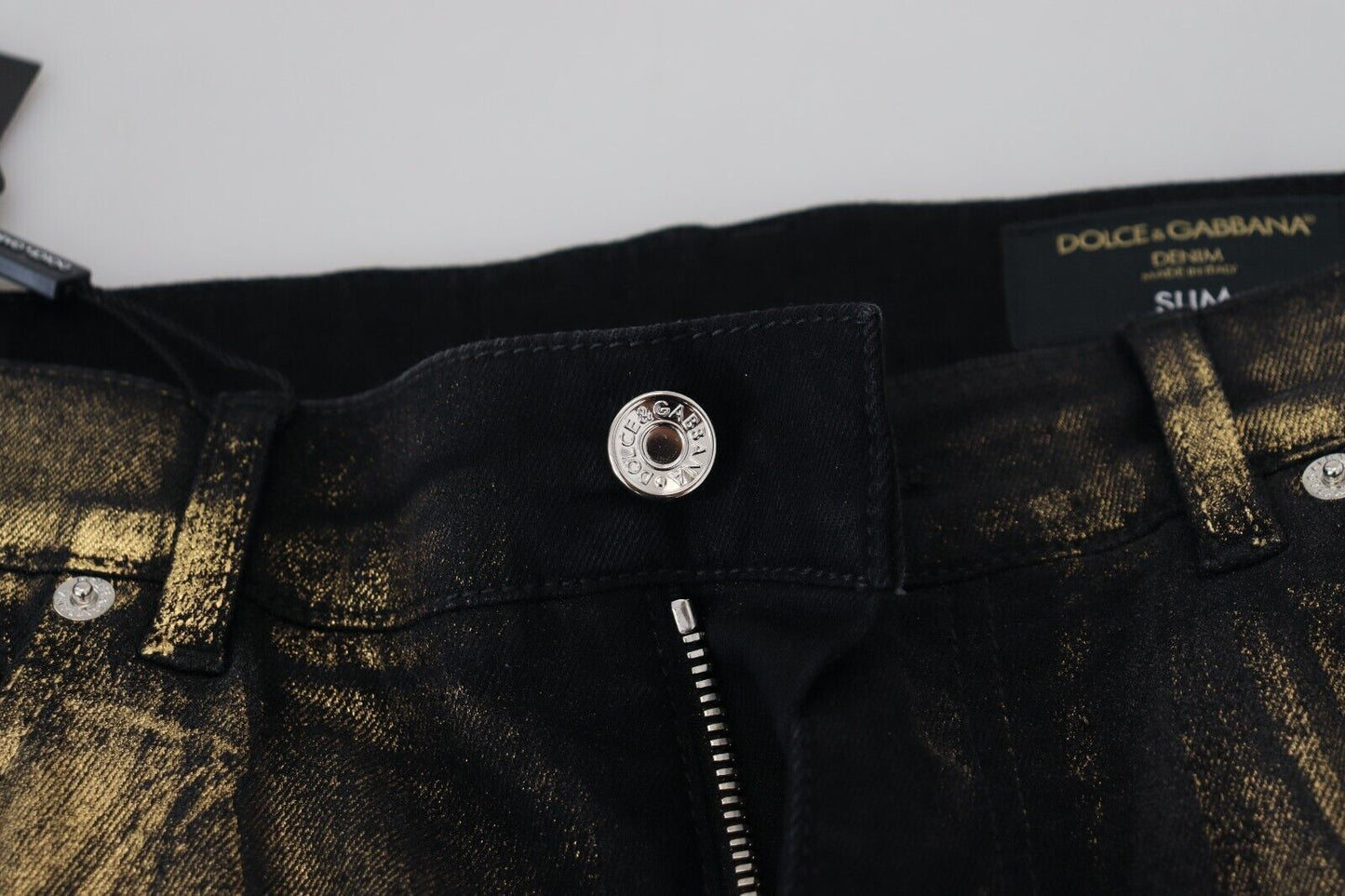 Elegante Black Gold Dust Jeans