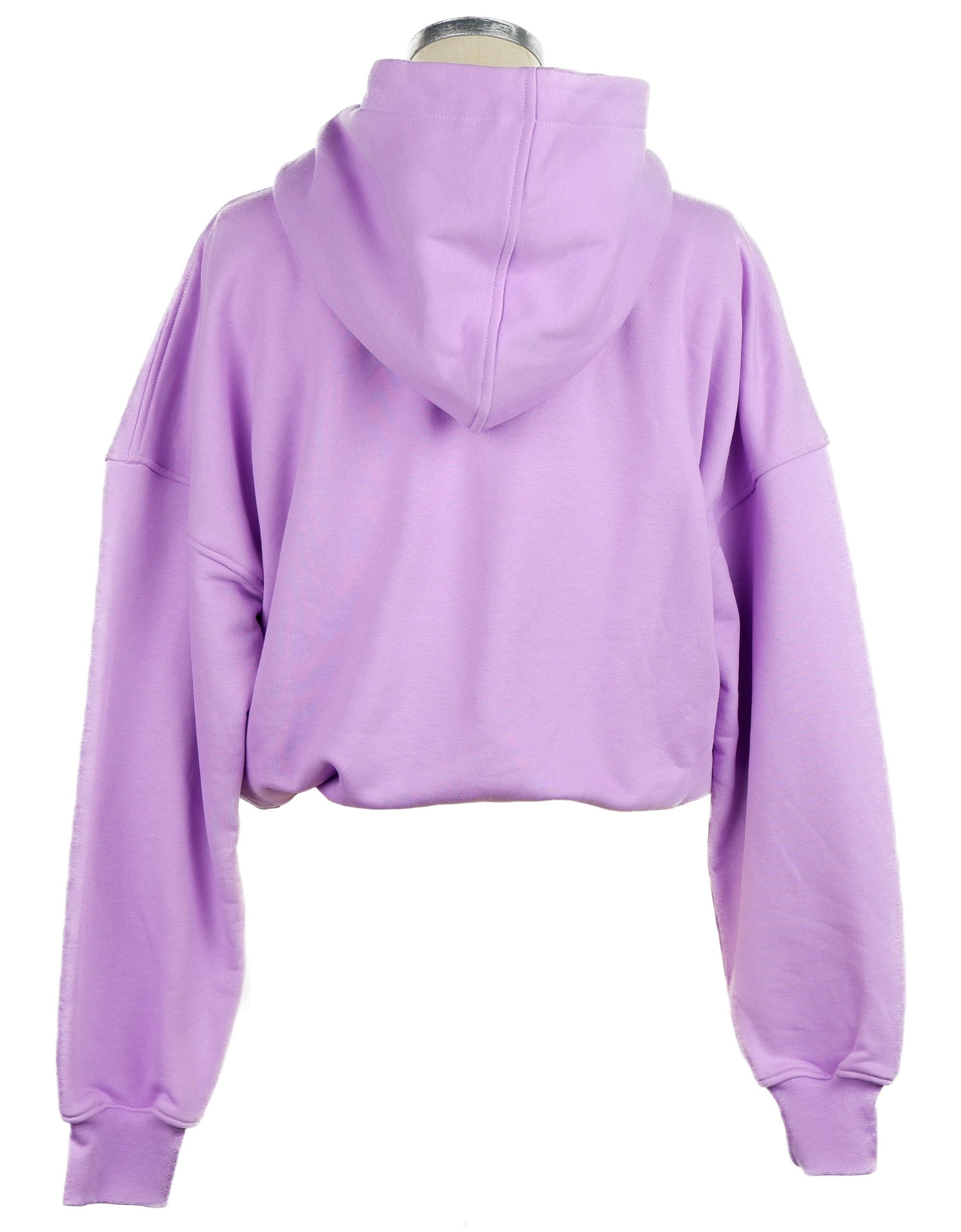 Chic Purple Hooded Sweatshirt with Logo Print - GlamHub Luxury and Icon Brand Clothing