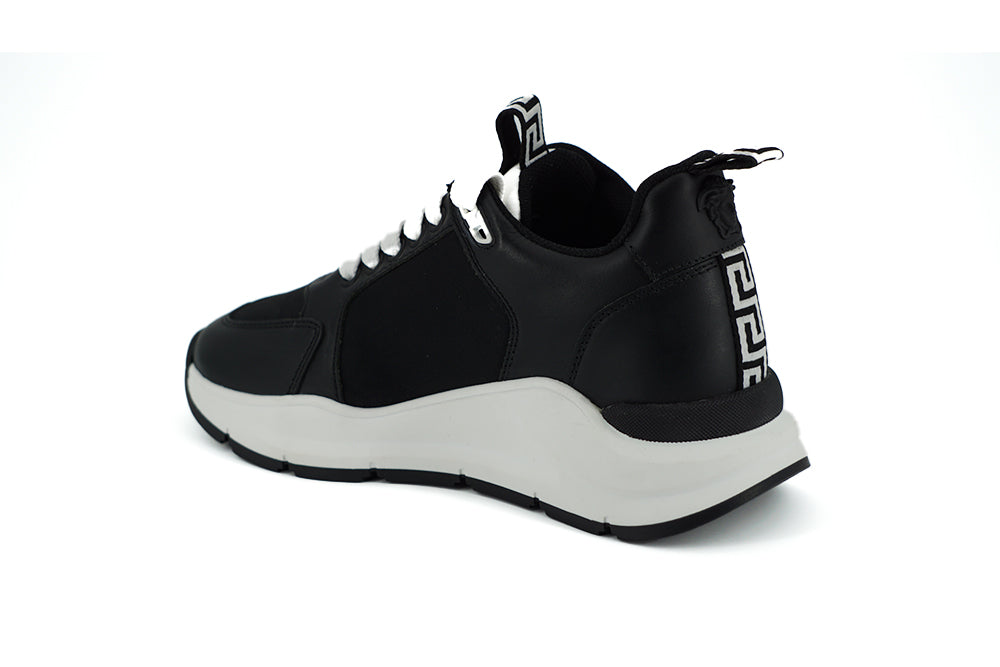 Elegant Monochrome Leather Sneakers - GLAMHUB BOUTIQUE 