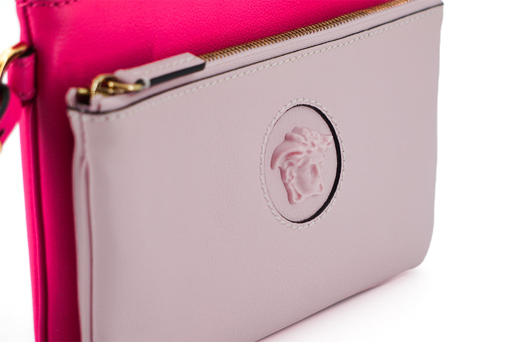 Elegant Pink Leather Pouch Clutch - GLAMHUB BOUTIQUE 