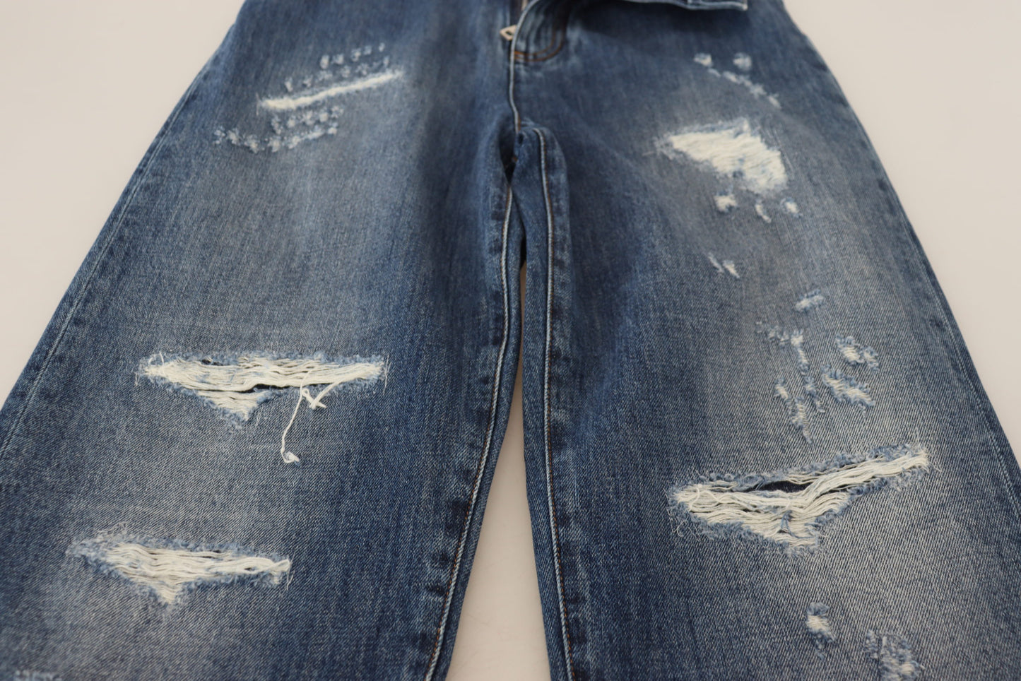 Dolce & Gabbana Elegant Tattered Denim Jeans