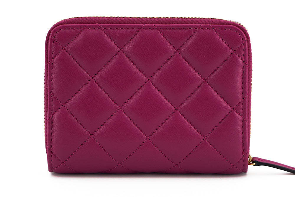 Elegant Purple Quilted Leather Wallet - GLAMHUB BOUTIQUE 