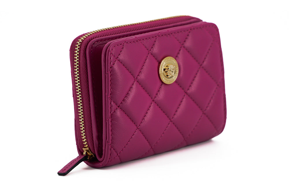 Elegant Purple Quilted Leather Wallet - GLAMHUB BOUTIQUE 