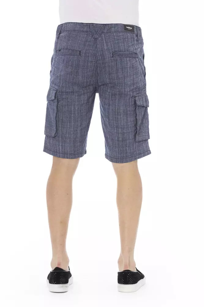 Blue Cotton Men Cargo Short - GlamHub Luxury and Icon Brand Clothing