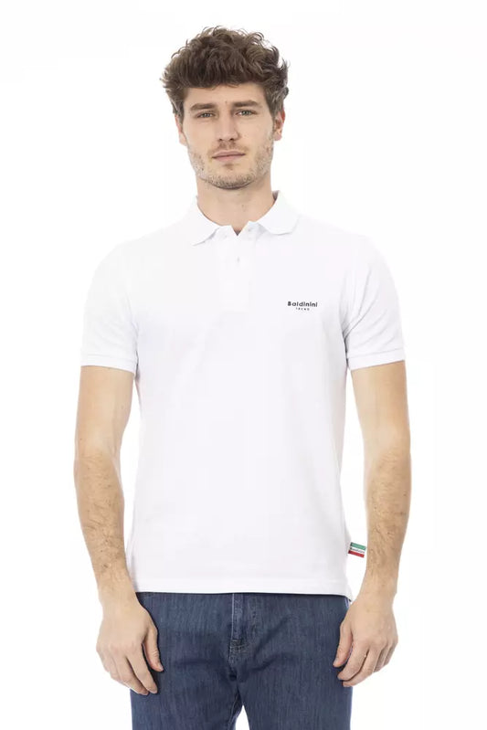 White Cotton Men Polo - GlamHub Luxury and Icon Brand Clothing