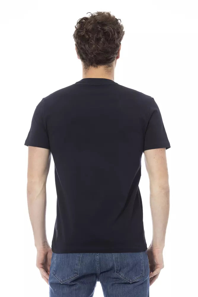 Blue Cotton Men T-Shirt - GlamHub Luxury and Icon Brand Clothing