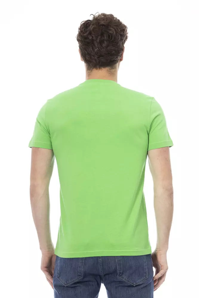 Green Cotton Men T-Shirt - GlamHub Luxury and Icon Brand Clothing