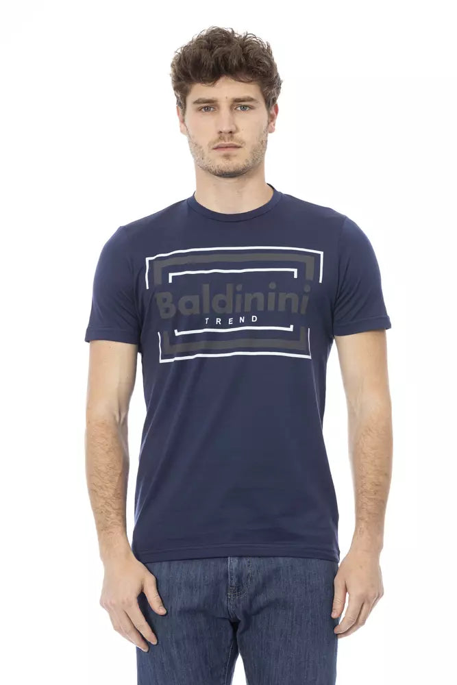 Blue Cotton Men T-Shirt - GlamHub Luxury and Icon Brand Clothing